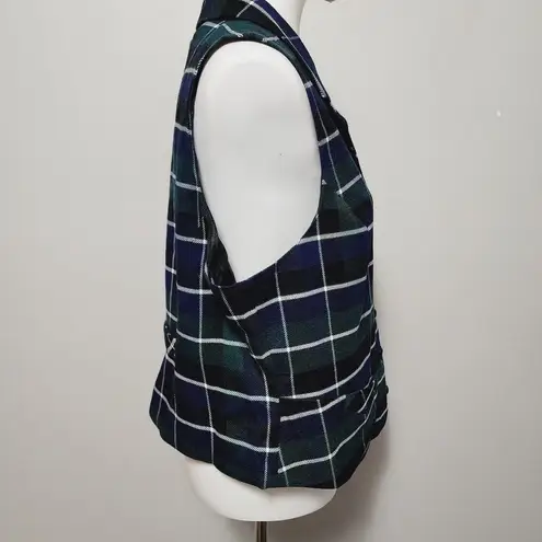 Chadwick's  blue green plaid waistcoat vest size 18