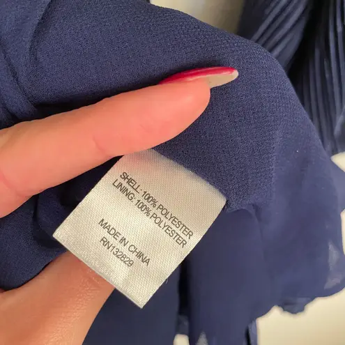 L'Academie Revolve Florence Navy Pleated Mini Wrap Dress