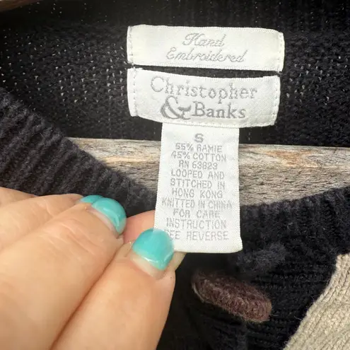 Christopher & Banks Y2K Giraffe Neutral Tone Cardigan Knit Sweater SMALL