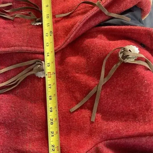 Woolrich VTG Coat Womens Large Red Southwest Aztec Woven Wool Blanket Jacket USA