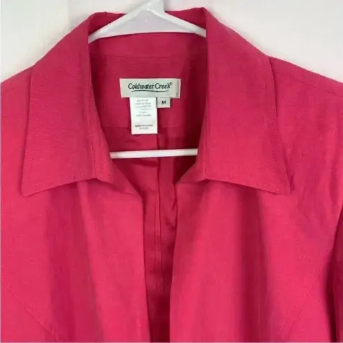 Coldwater Creek  Barbie Pink Linen Silk Blazer Small