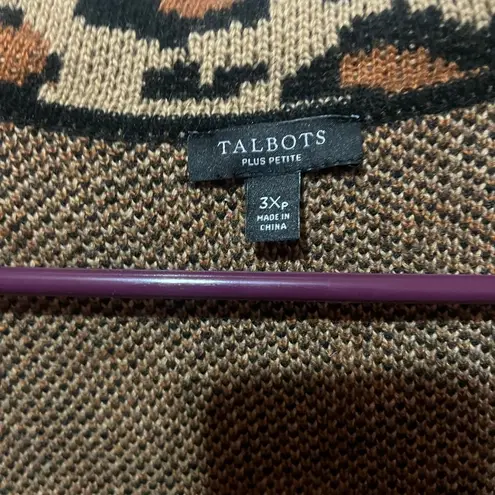 Talbots  Wool Blend Leopard Sweater Blazer Size 3x Petite thumbnail 5
