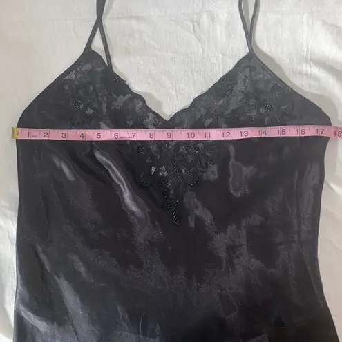 Cacique Chemise Size M Vintage Lace Floral Ruffle Spaghetti Strap Slip Dress