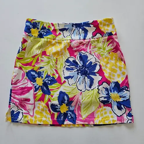 Rafaella Cosmo Pink Tropical Comfort Stretch Waistband Skorts Size Small