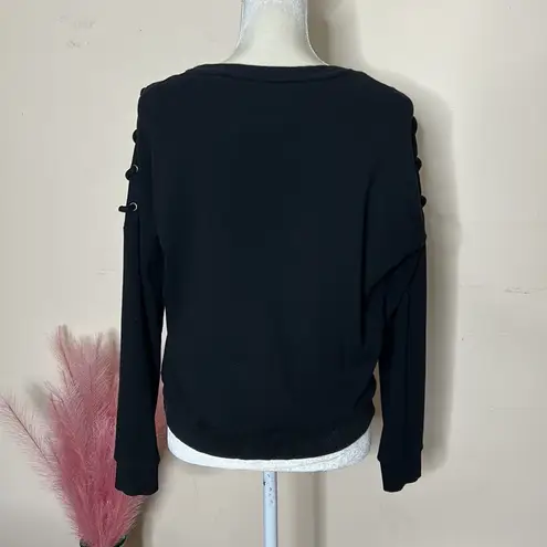 Betsey Johnson  • performance sweatshirt with laced shoulder