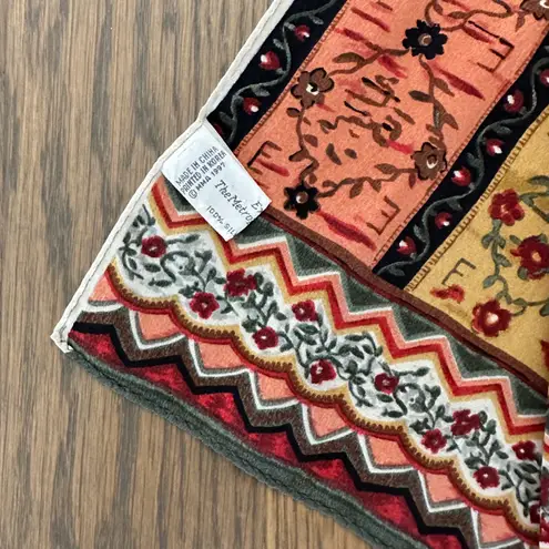 Museum Of Art The Metropolitan Vintage 100% Silk Scarf Floral Print