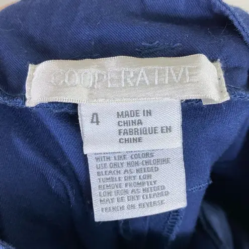 Cooperative  Navy Blue Pleat Front Slim Leg Trouser Pants