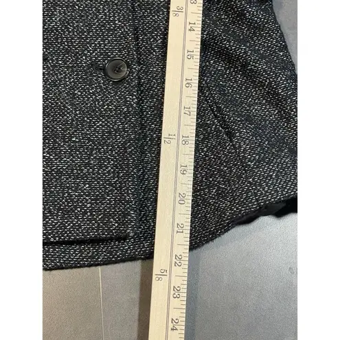 Ann Taylor  LOFT TweedOne Button Blazer Jacket Black‎ Charcoal Size S
