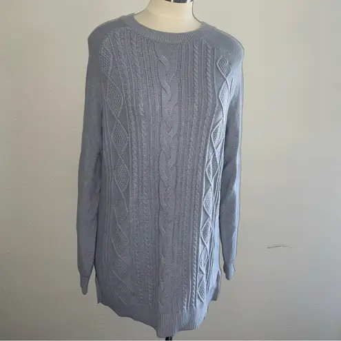 RD Style Gray Cable Knit Tunic Sweater | Women’s Medium