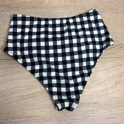 Daisy NWOT Dippin' 's Black and Cream Gingham High Rise Bikini Swim Bottoms Small