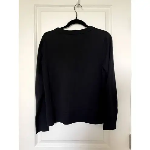 COS  womens crewneck pullover sweatshirt black Medium 100% cotton