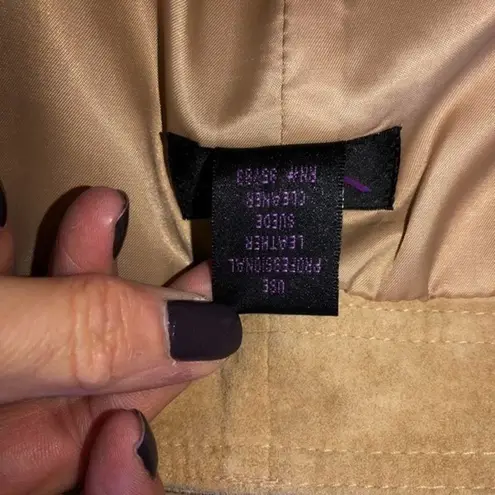 VS2 by Vakko Genuine Suede Skirt Camel Size 4