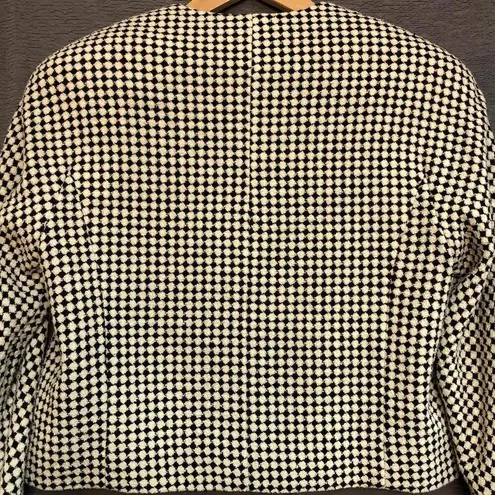 Ellen Tracy Linda Allard Black White Houndstooth Jacket 6