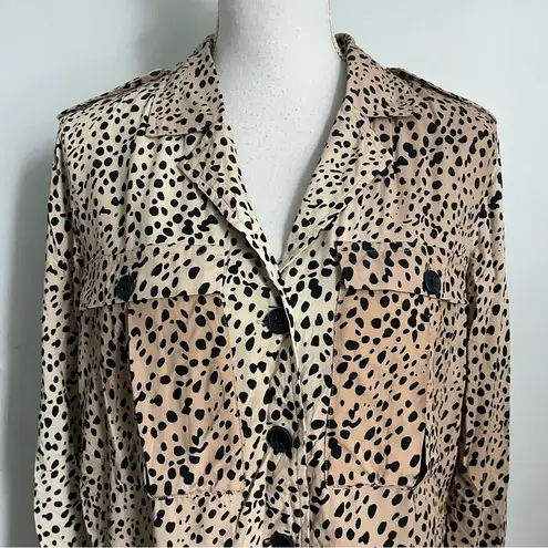 Pistola • Leopard Print Tan and Black Boxy Button Down Shirt