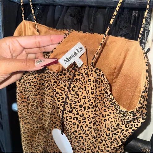 About Us Leopard Textured Mini Dress