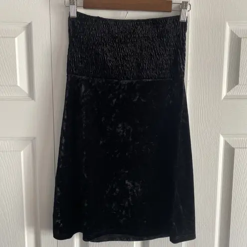 Don't Ask Why Black Velour Italy Mini Dress One Size Halter Tie Witchy Fairy