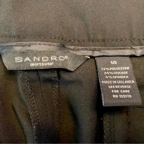 Sandro Wide Leg Crop Pants Black Size 10 Work Dress Sportswear Career Stovepipe
