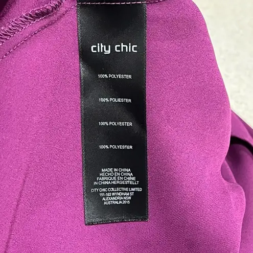 City Chic City Chick Wrap Shibara Vibes Top Magenta Size 14