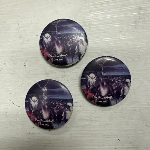 3 x BLACK SABBATH Retro/Vintage 80s Pinback 1 1/4"Button/Pin Heavy Metal