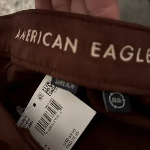 American Eagle  High Rise Faux Suede Burgundy Wrap Skort