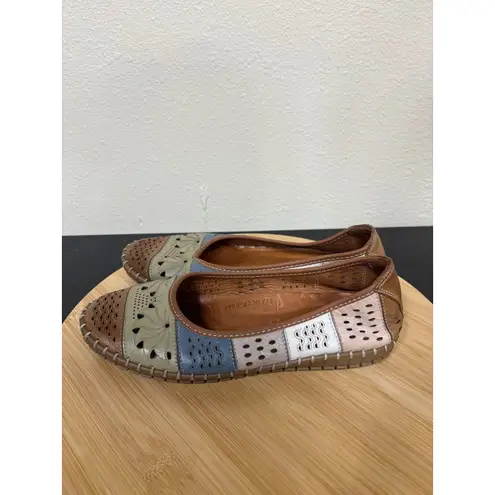 Spring Step Elancer Brm Women's US 8 EU 39 Leather Patchwork Ballet Flats