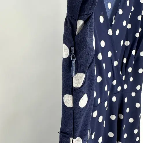 Cupshe  Blue & White Polka Dot Surplice Neck Wrap Skirt Maxi Dress Size Medium