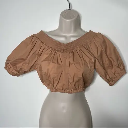 ALC Frank A.L.C. Natural Tan Beige Naya Off-the-shoulder Crop Top size 2