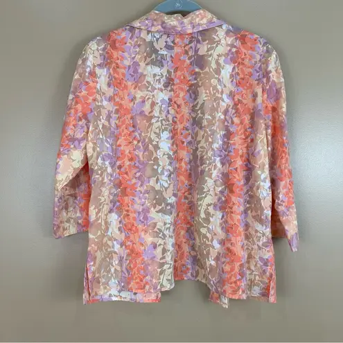 JH Collectibles Pastel Multi Floral Botanical Womens Shirt Set MP Orange Size undefined