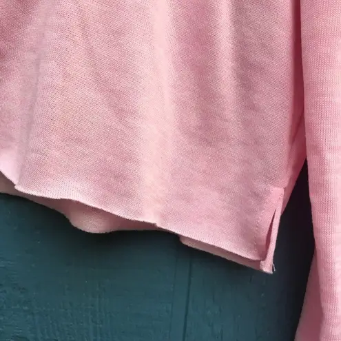 Ymi Pink Cropped Raw Edge Hoodie M