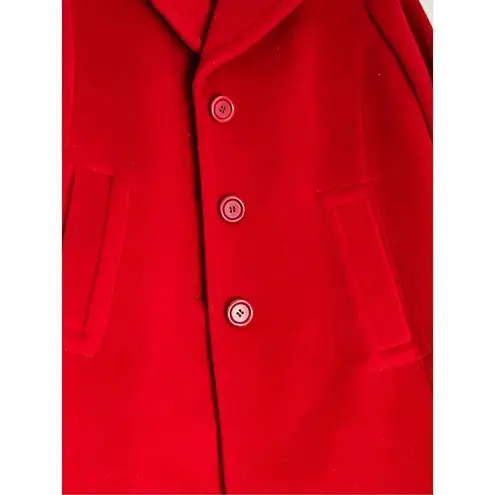 Talbots  Wool Alpaca Blend Coat red car length New 12 12wp