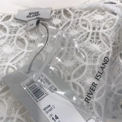 River Island NWT White Dress w/Lace Neckline