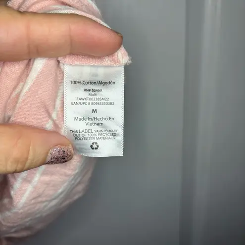 Pink and White Striped Crop Top Size M