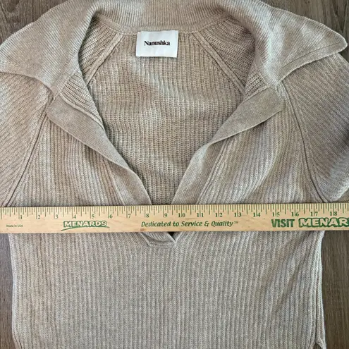 Nanushka Ribbed Collared Deep V