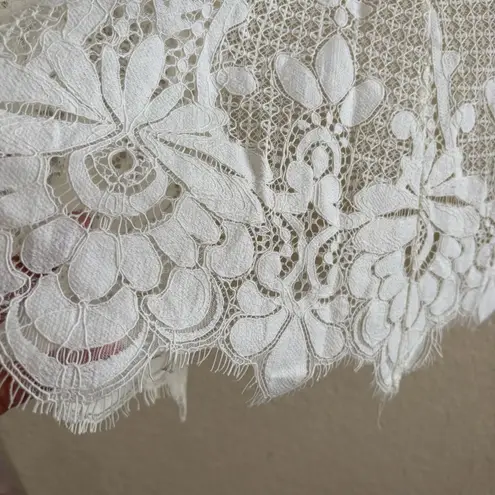 Zeagoo White Lace Swim Coverup with Scalloped Edges Size Large NWT