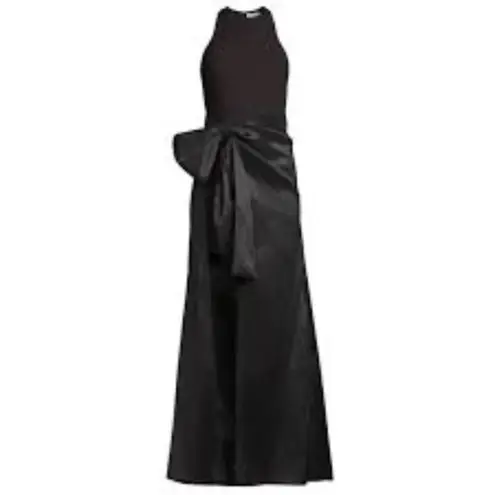 Likely NWT Mena Gown Size 6 Black Sleeveless Front Bow Back Zip Maxi Dress