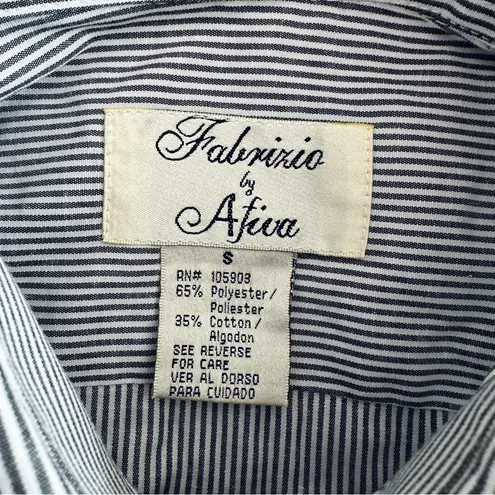 Vintage Fabrizio by Afiva Playing Cards Pinstriped Button Down Shirt Size S Gray