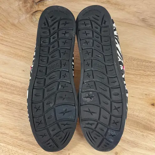 Bobs by Skechers GlitterZebra Print Slip son Shoes Black White 8 Faux Fur Lined