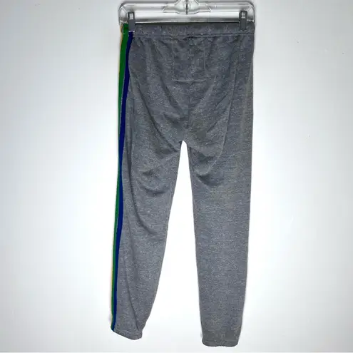 Aviator Nation Rainbow 5 Stripe Sweatpants Heather Gray Sz S