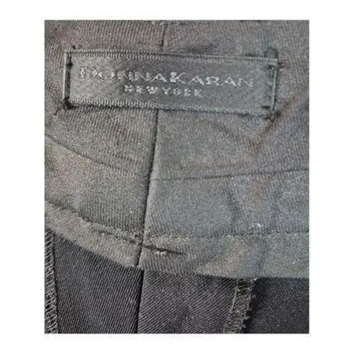 Donna Karan New York Black Wool Blend Pants Flat Front Straight Leg 30x33 Sz 8