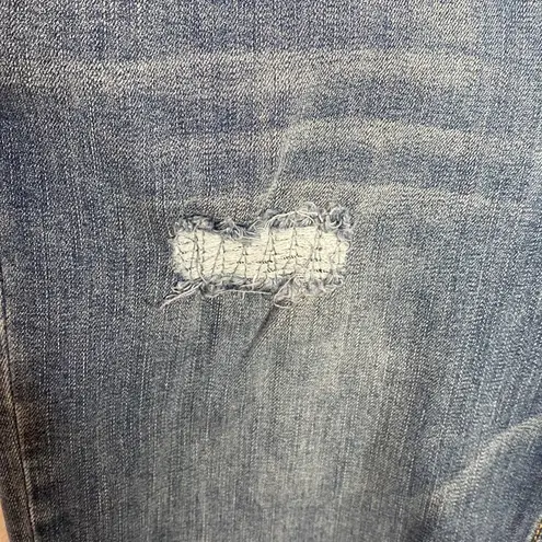 Democracy slim straight flood boho embroidered distressed cropped jeans size 8