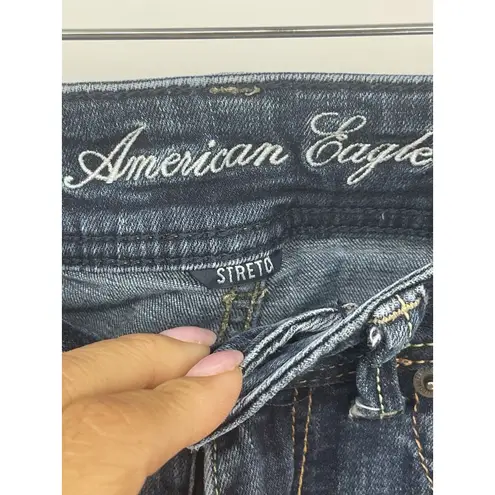 AMERICAN EAGLE ORIGINAL BOOT CUT WOMENS JEANS Size‎ 6 DARK BLUE Q0006 Size 28