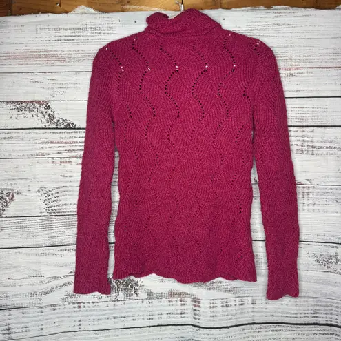 Sundance XS Pink Silk Blend Knit Turtleneck Sweater