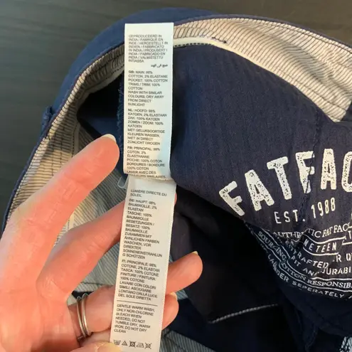 Fat Face Devon Chino Navy Blue Regular Fit Women's Pants Size 8 Basic Minimalist