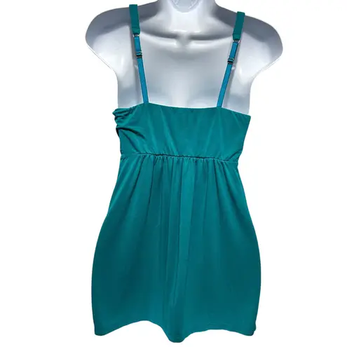 Soma Womens Top S Teal Twist Front Babydoll Camisole Y2K Layering Coquette Boho