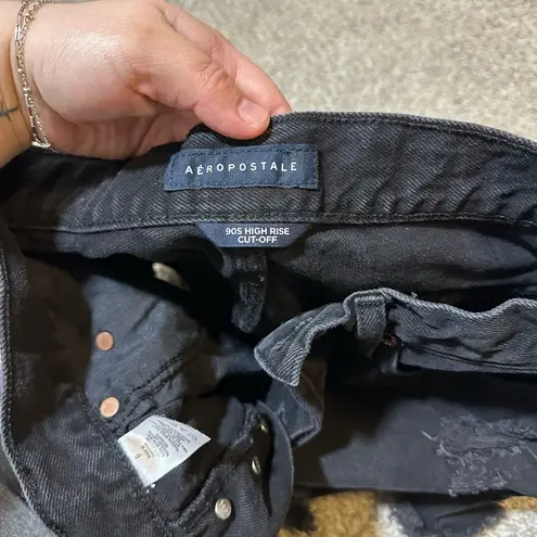 Aeropostale Black Distressed Women's Shorts