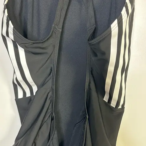 Adidas  Womens Black Open Back One Piece Bathing Suit Size 16