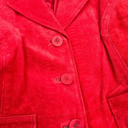 Bernardo Vintage Red Leather Jacket Coat Snakeskin M Medium L Large