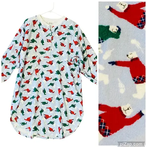 Jennifer Moore VINTAGE Christmas Polar Bears Flannel Nightgown
