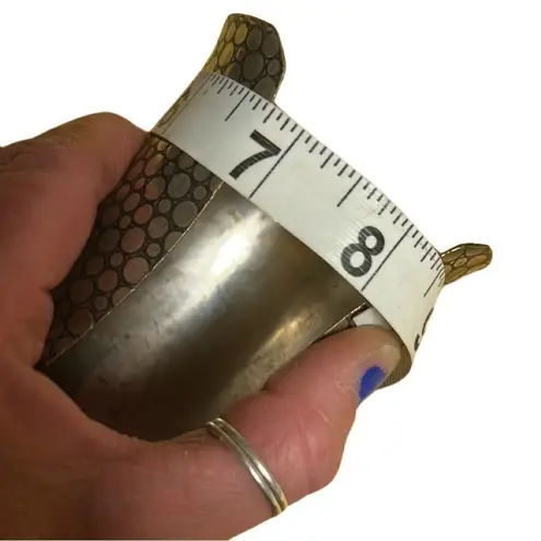 Wide Cuff Bangle Bracelet with Turquoise Diamond Shape Center Piece Silver