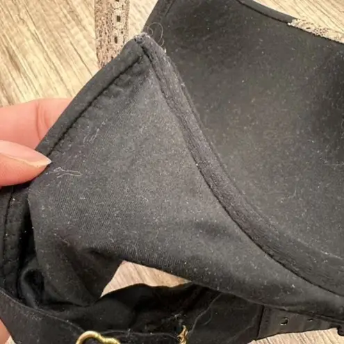 Soma Embraceable Full Coverage Lace Trim Underwire Black Bra Ivory Lace Size 38C